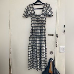 This is the Great plaid black and white dress with flutter sleeves